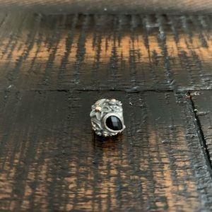 Pandora Gold Diamond and Onyx Charm